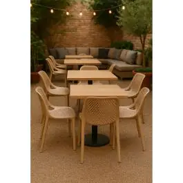 Terrasstoel Bea - Stapelbaar - Taupe - Kunststof - G-Line