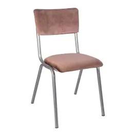 Stoel Old School - Stapelbaar - Vintage Metal - Bruin - Velvet - G-Line