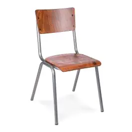 Stoel Old School - Stapelbaar - Vintage Metal - Hout - G-Line