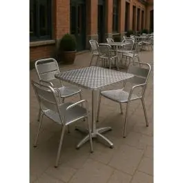 Terrastafel - Zilver - Aluminium - H 74 x B 70 x D 70 CM - G-Line