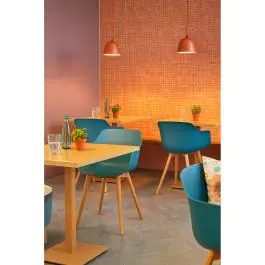 Stoel Alexia - Petroleum / Houtlook - Kunsstof - G-Line