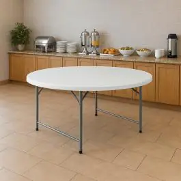 Tafel - Inklapbaar - Rond - Wit - Ø 122 x H 74 CM - G-Line