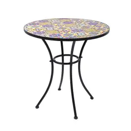 Terrastafel - Keramiek - Zwart staal - Rond - Ø 70 CM - G-Line