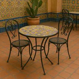 Terrastafel - Keramiek - Zwart staal - Rond - Ø 70 CM - G-Line