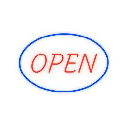 Neon verlichting tekst- Open - LED - Blauw/Rood - G-Line