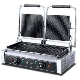 Contactgrill - Dubbel - Ribbel / Ribbel - RVS - 2x 230V - G-Line