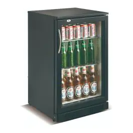 Barkoelkast - 98 Liter - 1-Deurs - Glazen Deur - Geforceerd - Zwart - Combisteel