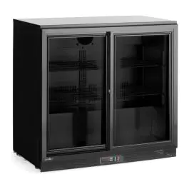 Barkoelkast - 158 Liter - 2-Deurs - Glazen Deur - Geventileerd - Zwart - Arktic