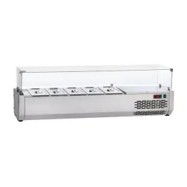 Glasopbouw opzetkoelvitrine - 120 CM - Tecnodom - VR3120VD