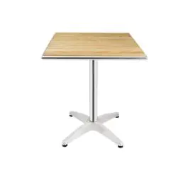 Tafel - H 72 x 60 x 60 CM - Aluminium/Essenhout - Bolero - U430