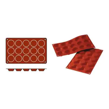 Bakmat Tartelettas - 0.205 KG - Silicoon - Rood - 0.025 Liter - -60°C / +230°C - Silikomart - 070050