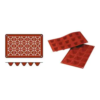 Bakmat Pyramid-Mini - 0.19 KG - Silicoon - Rood - 0.02 Liter - -60°C / +230°C - Silikomart - 070061
