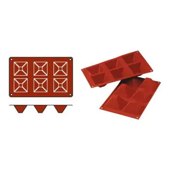 Bakmat Pyramid - 0.2 KG - Silicoon - Rood - 0.09 Liter - -60°C / +230°C - Silikomart - 070062