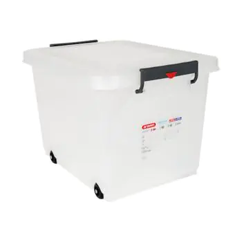 Voedselcontainer - H 37.8 x 39.6 x 53 CM - 3.088 KG - Polyethyleen - Transparant - 60 Liter - -40°C / +90°C - Clip Sluiting - Araven - 962207