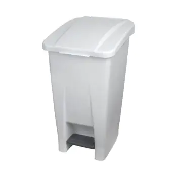 Pedaal Afvalbak - H 70 x 49 x 38 CM - 3.91 KG - Wit - 60 Liter - Denox - 600077