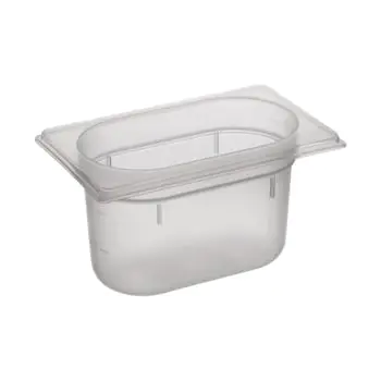 Gastronormbak - 1/9 GN - 1 Liter - H 10 x 17.6 x 10.8 CM - Polypropyleen - Transparant - -40°C / +95°C - Caterchef - 853881