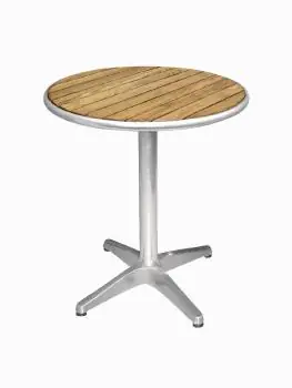 Tafel - Grijs - Ø 60 x H 72 CM - Aluminium/Essenhout - Bolero - U428