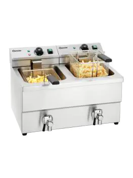 Friteuse - 2 x 8 Liter - Aftapkraan - 230V - Bartscher - A150407