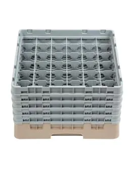 Vaatwaskorf - 36 compartimenten - Beige - H 30.8 x 50 x 50 CM - Polypropyleen - Cambro - DW559