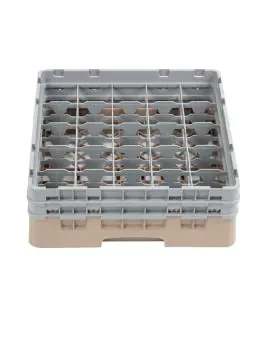 Vaatwaskorf - 25 compartimenten - Beige - H 18.4 x 50 x 50 CM - Polypropyleen - Cambro - DW555