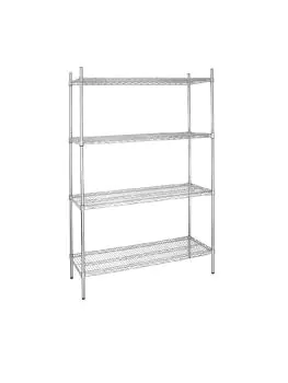 Stelling Chroom - Opbergrek - 122x45.7x184 Cm - 4 schappen - Vogue - L928