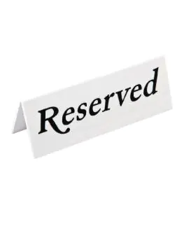 Tafelbord - Gereserveerd - 10 stuks - H 4.5 x 12 x 3.6 CM - Kunststof - Olympia - L988