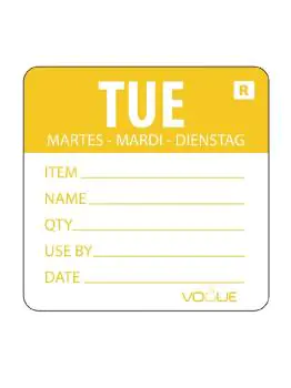Daglabels - Afneembaar - Dinsdag - 500 stuks - H 4.9 x 6 CM - Vogue - L067