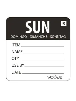 Daglabels - Afneembaar - Zondag - 500 stuks - H 4.9 x 6 CM - Vogue - L072