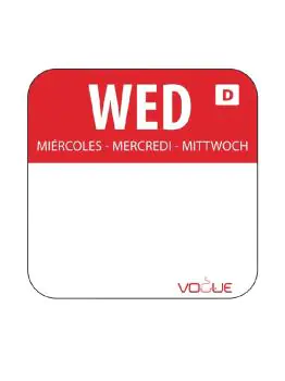Daglabels - Oplosbaar - Woensdag - 1000 stuks - 2.54 CM - Vogue - U779