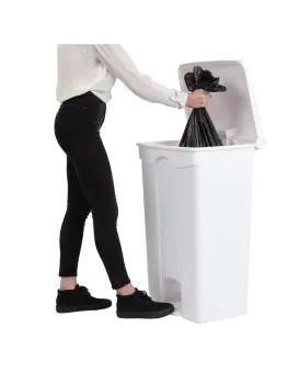 Afvalemmer - 87 Liter - Wit - H 82 x 49.5 x 40 CM - Polypropyleen - Jantex - DC713