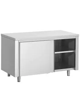 Gesloten RVS Werktafel - Schuifdeuren - G-Line