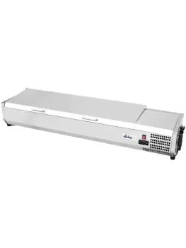 Opzetkoelvitrine GN 1/3 - RVS - H 29 X 39.5 X 140.5 CM - Hendi - 233955