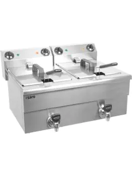 Friteuse - 2x10 Liter - 230V - H 34.5 x B 60 x D 52.5 CM - Saro - 172-2083