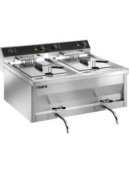 Friteuse - 2x12 Liter - 400V - H 42 x B 80 x D 70 CM - Saro - 172-4035