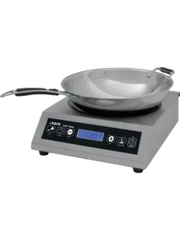 Wok Inductie Koker - RVS - 230V - H 11.7 x B 34 x D 44.5 CM - Saro - 360-3000