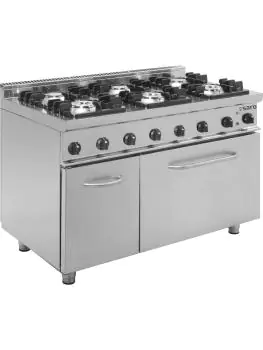Gasfornuis - Elektrische Oven - RVS - 400V - H 85 x B 120 x D 70 CM - Saro - 423-1045