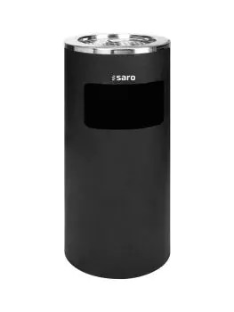Afvalbak - Zwart - RVS - 20 Liter - H 72 x B 30 x D 30 CM - Saro - 399-1003