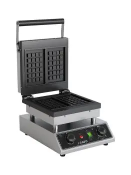 Wafelijzer - Handmatige Temperatuurregeling - RVS - 230V - H 23.4 x B 28 x D 36 CM - Saro - 443-1100