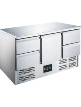 Koelwerkbank - 1-Deurs - Digitale Temperatuurregeling - RVS - 297 Liter - 230V - H 87.6 x B 136.8 x D 70 CM - Saro - 465-1030