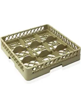 Vaatwasserkorf - 9 Glazen - Beige - Polypropyleen - H 10 x B 50 x D 50 CM - Saro - 508-1010