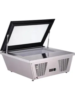 Schepijs Opzetvitrine - Digitale Temperatuurregeling - RVS - 77 Liter - 230V - H 37.3 x B 86.7 x D 73.5 CM - Saro - 330-1142