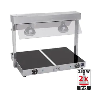 Warmhoudplaat M/Brug - H 46.9 x 73.1 x 52.6 CM - 14 KG - 220 - 240 V - 1020 W - RVS - +30°C / +85°C - Caterchef - 688620