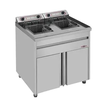 Friteuse - H 90 x 80 x 70 CM - 50 KG - 380 - 415 - Zonder - Stekker V - 11000 W - RVS - 20 Liter - Elektrisch - Stilfer - 527022