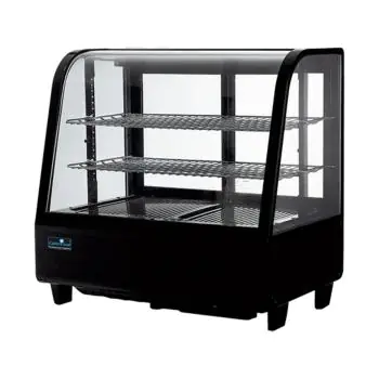 Koelvitrine - H 67.5 x 68.2 x 45 CM - 39 KG - 220 - 240 V - 160 W - Geventileerd - R600A - Zwart - 100 Liter - +1°C / +12°C - CaterCool - 712060