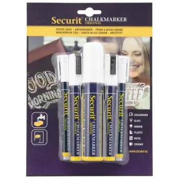 Krijtstift - 5 Stuks - Diverse Punten - Wit - Securit