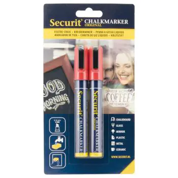 Krijtstift Blister - 2 Stuks - Rood - 2-6 MM - Securit