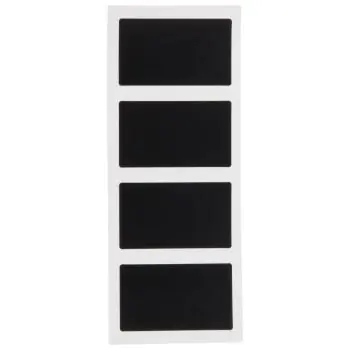 Krijtbord Stickers - 8 Stuks - Rechthoek - Zwart - Securit
