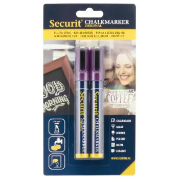 Krijtstift Blister - 2 Stuks - Paars - 2-6 MM - Securit