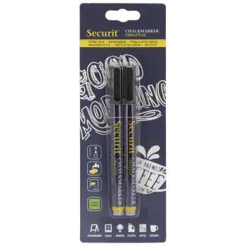 Krijtstift - Blister - 2 Stuks - Zwart - 1-2 MM - Securit