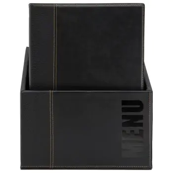 Menubox Trendy - 20 Stuks - A4 - Zwart - Polyurethaan/Kunstleder - Securit